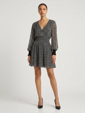 Rebecca Taylor Silk Faux Wrap Dress | Size Medium